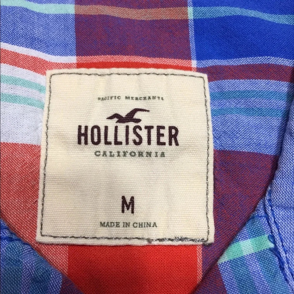Hollister Button Down Plaid Ling Sleeve Shirt M - Picture 7 of 9